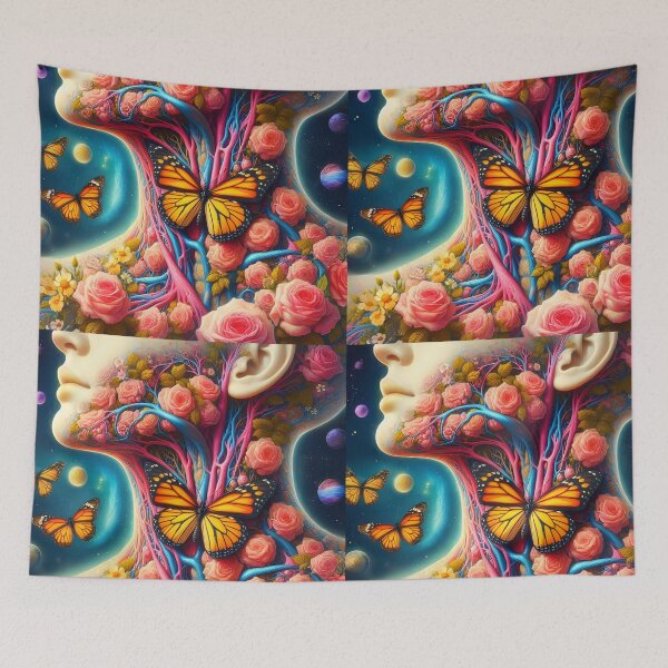 Item preview, Floral Butterfly Thyroid Anatomy Art designed and sold by EmeraldeaArt.