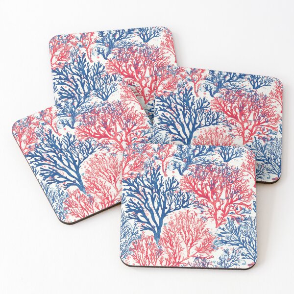 Item preview, Red Blue Coral reefs and underwater plants designed and sold by mind-coloring.