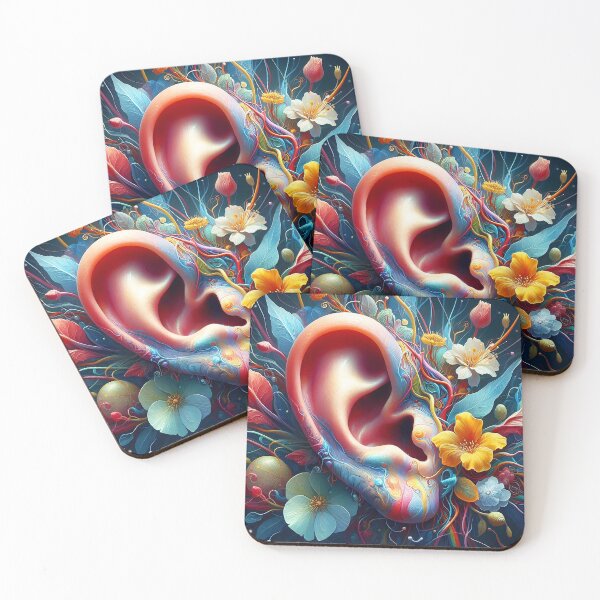 Item preview, Floral Ear Anatomy Art designed and sold by EmeraldeaArt.