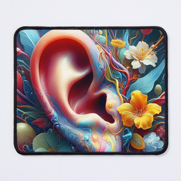 Item preview, Floral Ear Anatomy Art designed and sold by EmeraldeaArt.