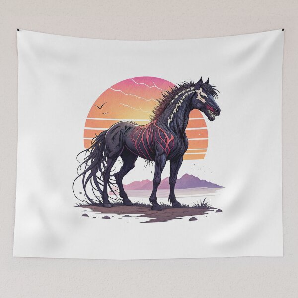 Item preview, Venom Horse Art, Retro Sunset designed and sold by graphic-genie.