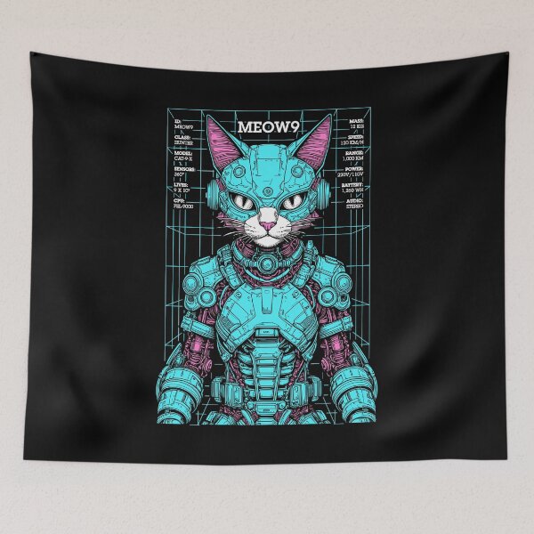Item preview, Cyberpunk Cat Robot Android Cyborg Futuristic Feline Kitty designed and sold by GrandeDuc.