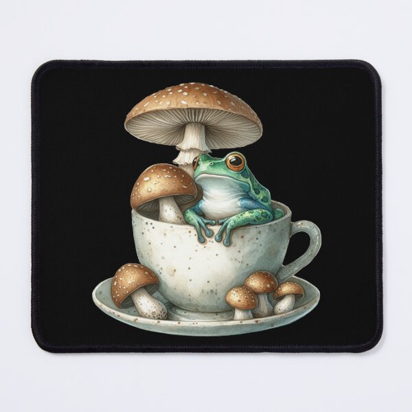 Item preview, Frog and Mushrooms in a Cute Cup designed and sold by JuliaPop.