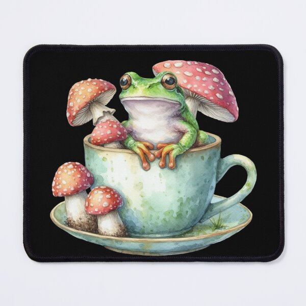 Item preview, Frog and Amanita Mushrooms in a Mug designed and sold by JuliaPop.
