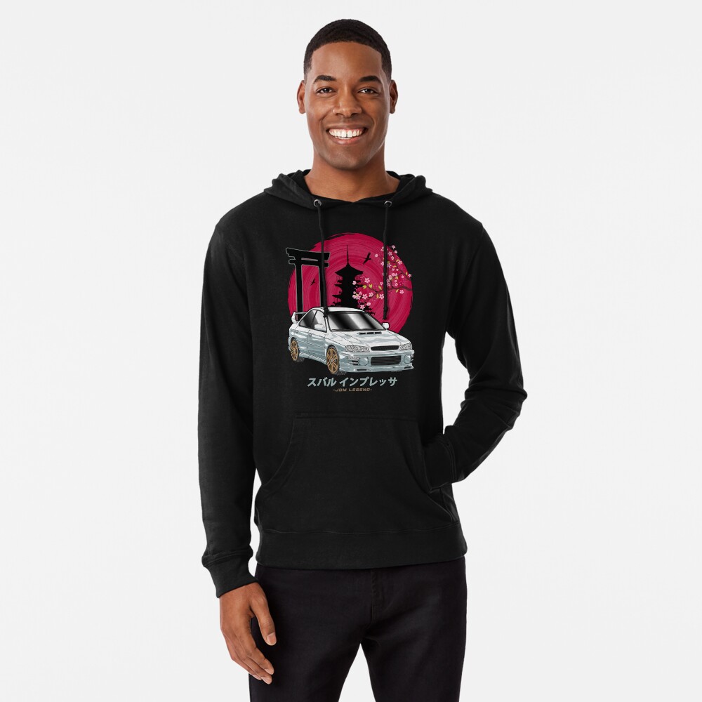White Subie Impreza WRX 22B Mean Eye  Pullover Hoodie