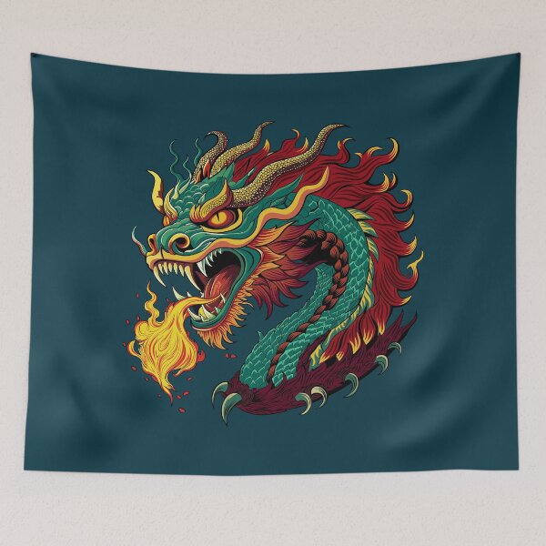 Item preview, Japanese Fantasy Flame Fire Breathing Dragon designed and sold by FemmePod.