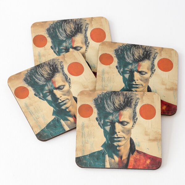 Item preview, David Bowie geometric painting with textures designed and sold by FacesArt.