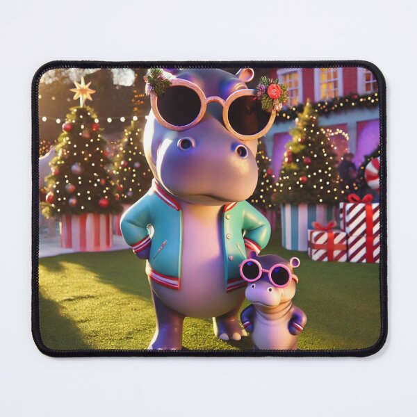 Item preview,  Moo Deng Hippo Holiday Style - Cool Christmas Hippos with Sunglasses designed and sold by Pimfonult.