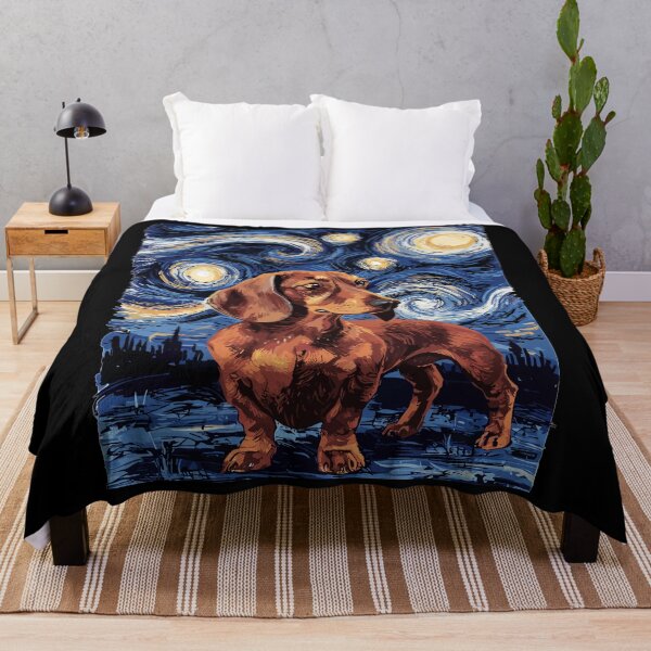 Item preview, Dachshund Dog Lovers Van Gogh Style Starry Night designed and sold by Mrpotts73.