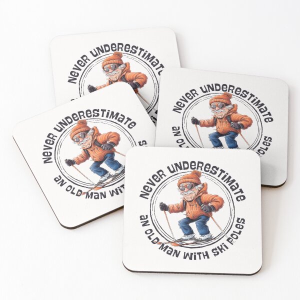 Item preview, Never underestimate an old man with ski poles designed and sold by StudioRedKoala.