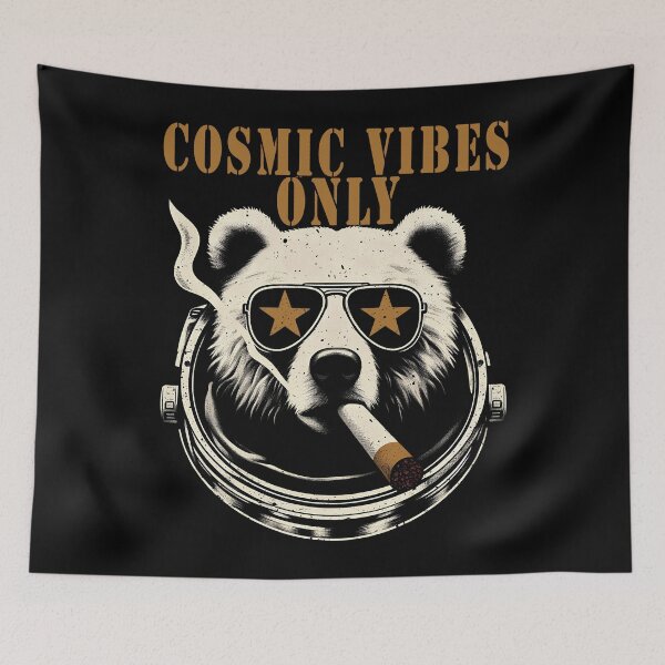 Item preview, Cosmic Vibes Only - Cool Astronaut Bear with Cigarette designed and sold by gittuska11.