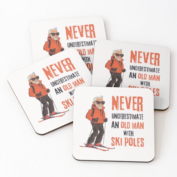 Item preview, Never underestimate an old man with ski poles designed and sold by StudioRedKoala.