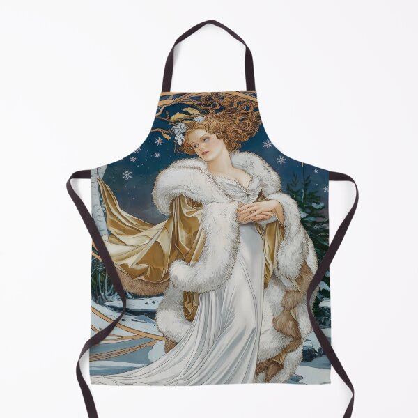 Item preview, Alphonse Mucha Seasons Inspired Winter Painting designed and sold by Tamas Das.