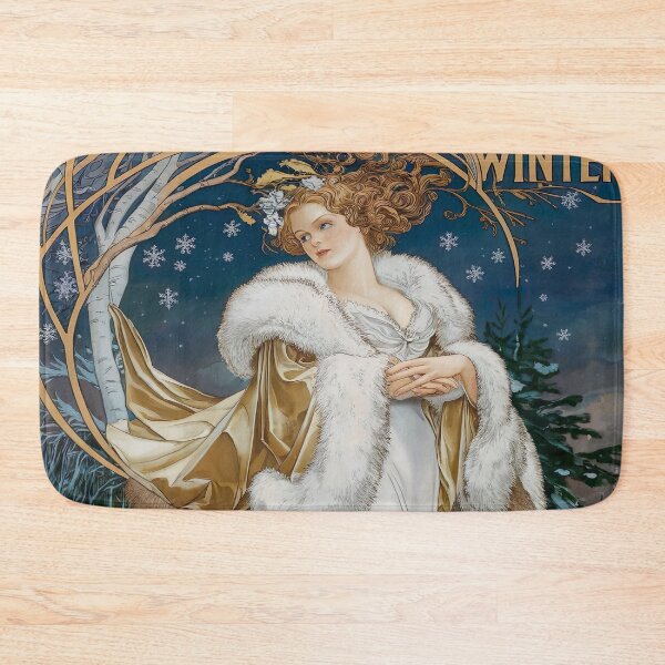 Item preview, Alphonse Mucha Seasons Inspired Winter Painting designed and sold by Tamas Das.
