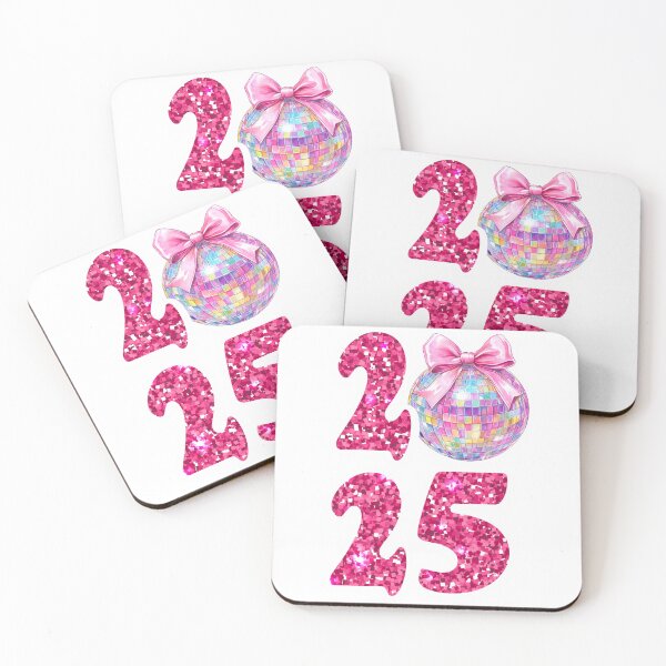 Item preview, New Year 2025, Happy New Year, Disco ball with coquette bow designed and sold by parasta.