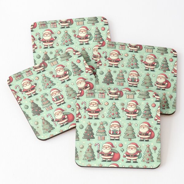 Item preview, Festive Santa and Christmas Tree Pattern designed and sold by Animeture.
