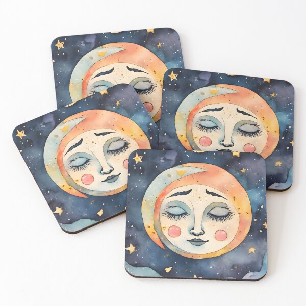Item preview, Sleeping moon - orange pink purple designed and sold by Shopatmarlow.