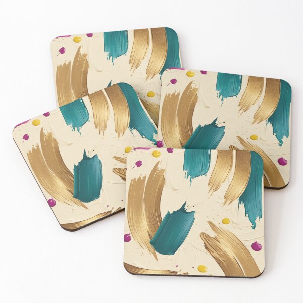 Item preview, “Smooth brush strokes of white, gold, green, purple and orange.” designed and sold by DAMDUANG.
