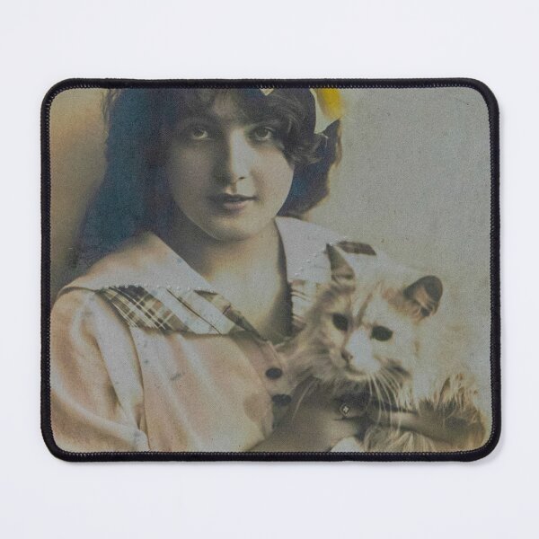 Item preview, Vintage postcard with girl and cat designed and sold by Photopat.