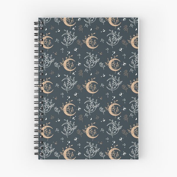 Item preview, Boho Moon and plants dark background, Magical Witchy Pattern designed and sold by JuliaPop.