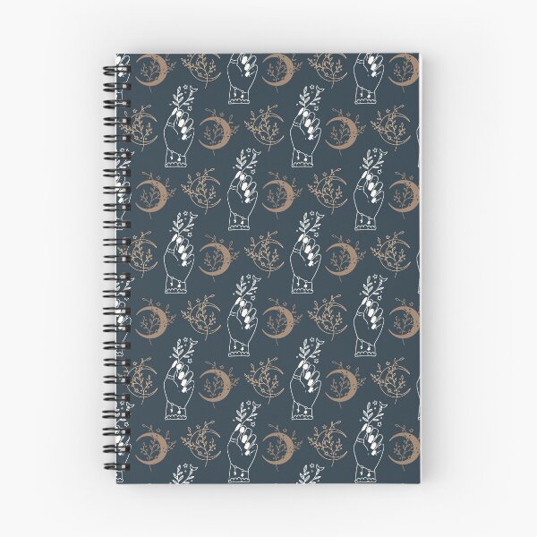 Item preview, Boho Moon and Mystic hand on dark background, Magical Witchy Pattern designed and sold by JuliaPop.