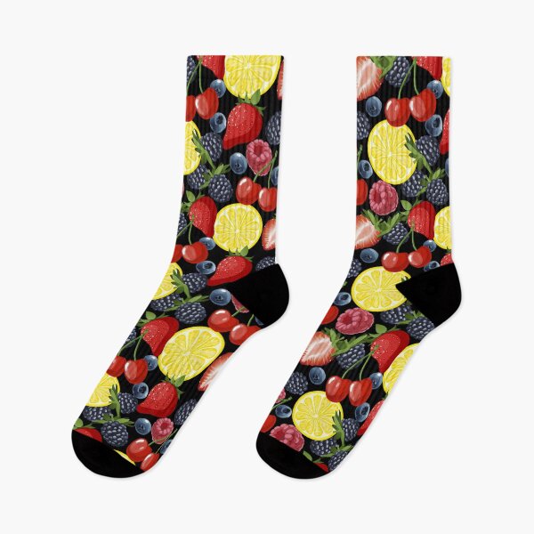 Item preview, Hand drawn colorful fruit and berries seamless pattern designed and sold by Familyshmot.