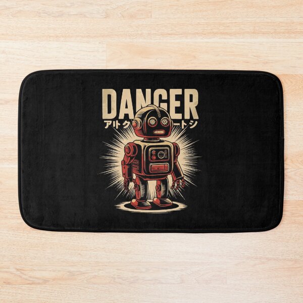 Item preview, Retro Robot Danger Design Japanese Text Sci-Fi Art Geek Gift designed and sold by w1ckerman.