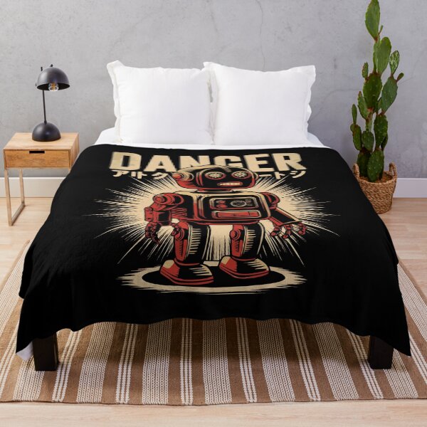 Item preview, Retro Robot Danger Design Japanese Text Sci-Fi Art Geek Gift designed and sold by w1ckerman.