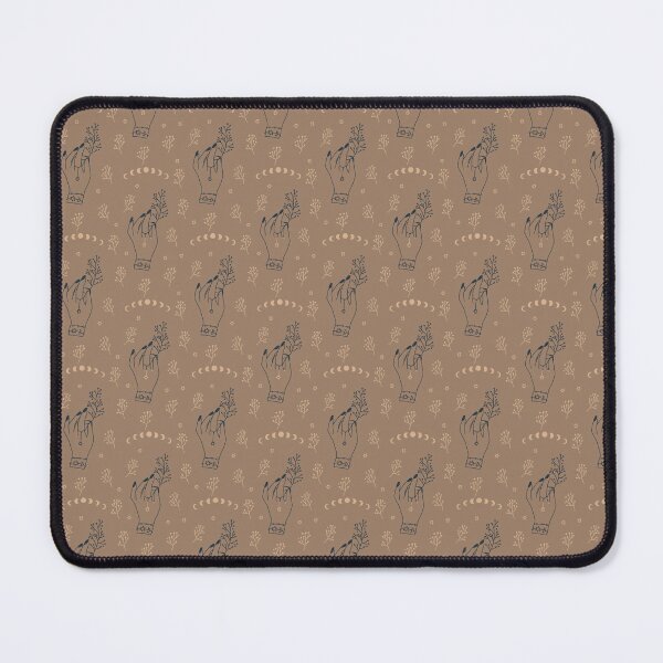 Item preview, Mystic hand and moon phases on beige background, Magical Witchy Pattern designed and sold by JuliaPop.