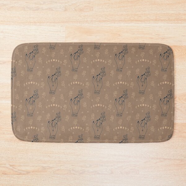 Item preview, Mystic hand and moon phases on beige background, Magical Witchy Pattern designed and sold by JuliaPop.
