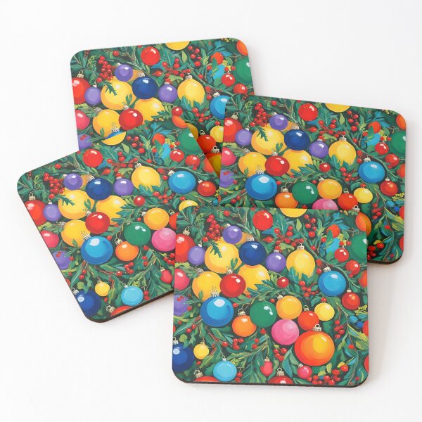 Item preview, Multi-colored Christmas balls - Festive pattern designed and sold by Fab-Haven.