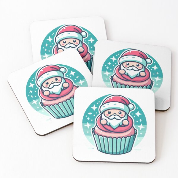 Item preview, "Santa Cupcake Kawaii Christmas Dessert Design" designed and sold by AIARTIST1.