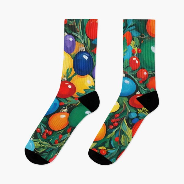 Item preview, Multi-colored Christmas balls - Festive pattern designed and sold by Fab-Haven.
