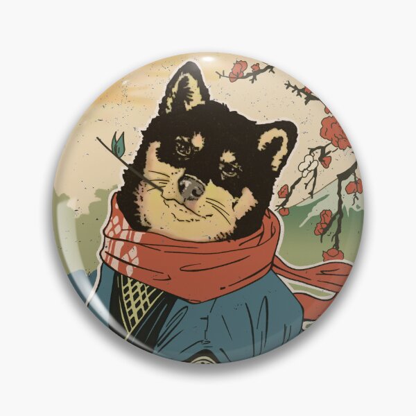 Item preview, shiba inu ronin samurai vintage print designed and sold by Pintwich.