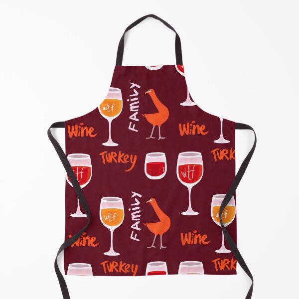 Item preview, colorful seamless pattern for Thanksgiving day featuring wine glasses, a turkey, and family themes on a festive background designed and sold by sandrawarty.
