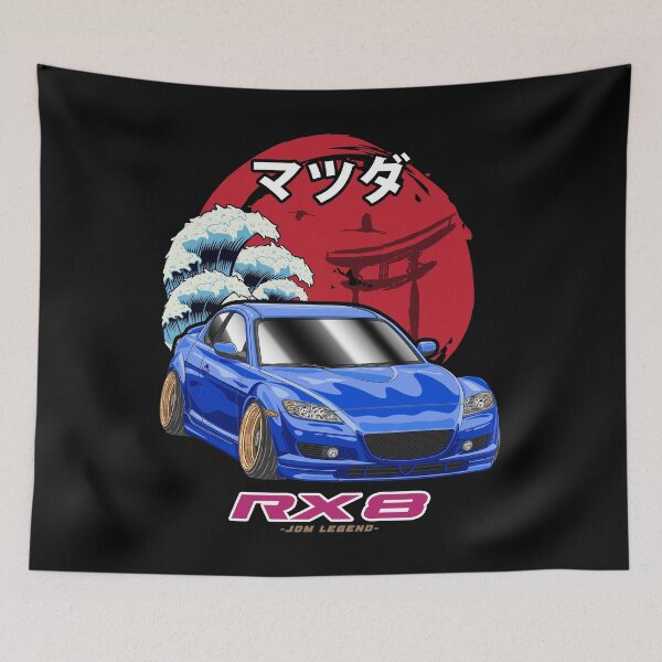 Aperçu de l'œuvre Mazda RX8 Bleu Soleil levant japonais créée et vendue par JDM Guyvit.
