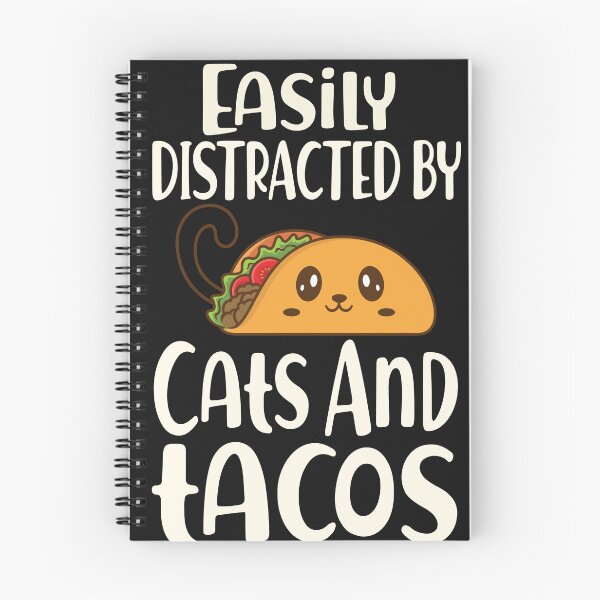 Item preview, Easily Distracted by Cats and Tacos – Funny Design designed and sold by T-M-Design.