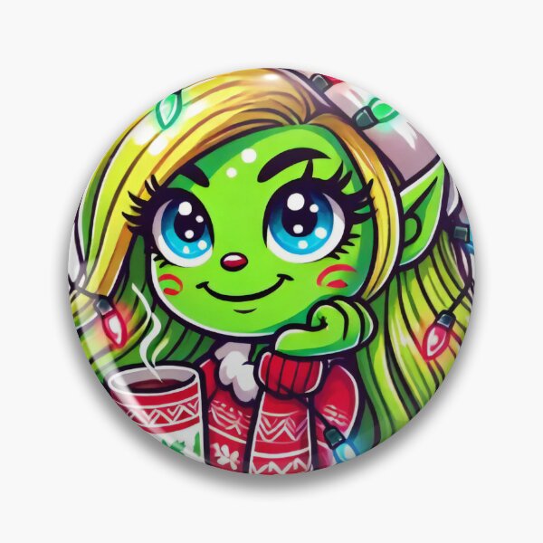 Item preview, Cute Christmas Elf with Holiday Lights and Cocoa designed and sold by AIARTIST1.