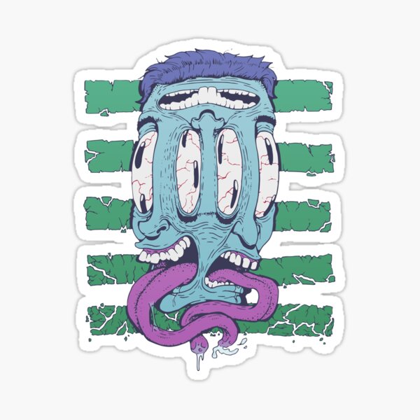 Crazy Head Sticker
