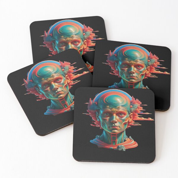 Item preview, Futuristic Portrait Surreal painting Abstract Colorful Elements designed and sold by Rostislav Bouda.