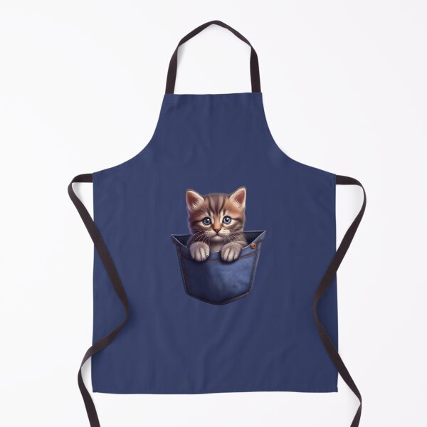 Item preview, A playful kitten peeks out from a denim pocket designed and sold by aminz4.