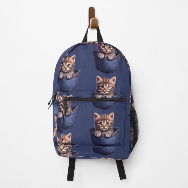 Item preview, A playful kitten peeks out from a denim pocket  designed and sold by aminz4.