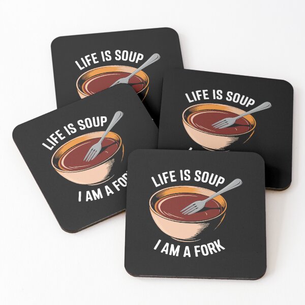Item preview, Funny Life is Soup Fork Quote Food Pun Gift Quirky Humor designed and sold by w1ckerman.