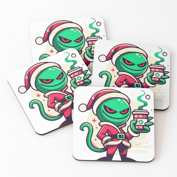 Item preview, Alien Santa with Coffee Christmas Art designed and sold by AIARTIST1.