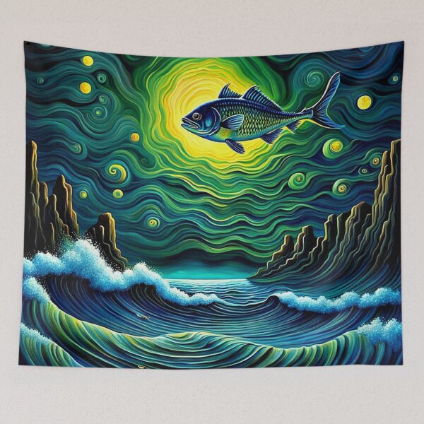 Item preview, Fish in Moonlight designed and sold by George Hutton Hunter.