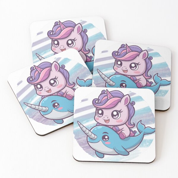Item preview, Kawaii Unicorn Riding narwhal designed and sold by ZinniasGothShop.