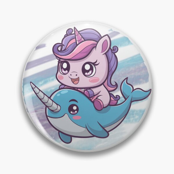 Item preview, Kawaii Unicorn Riding narwhal designed and sold by ZinniasGothShop.