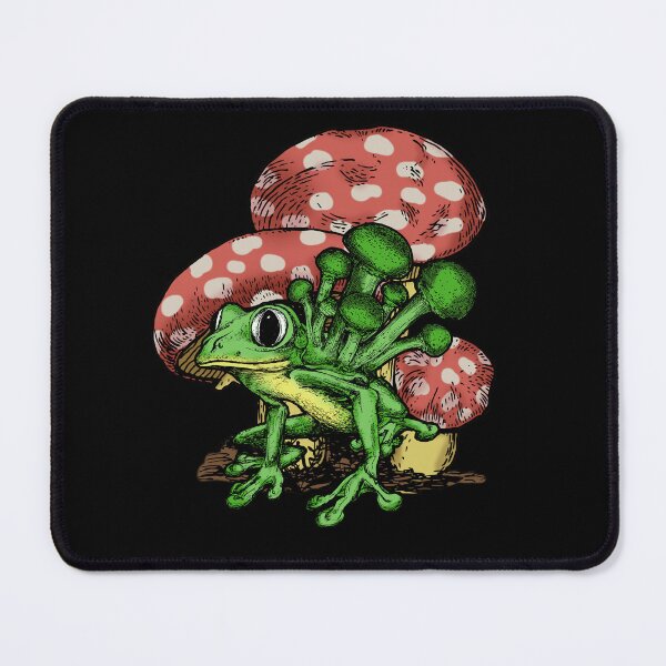 Item preview, Green Frog abd Amanita Mushrooms designed and sold by JuliaPop.