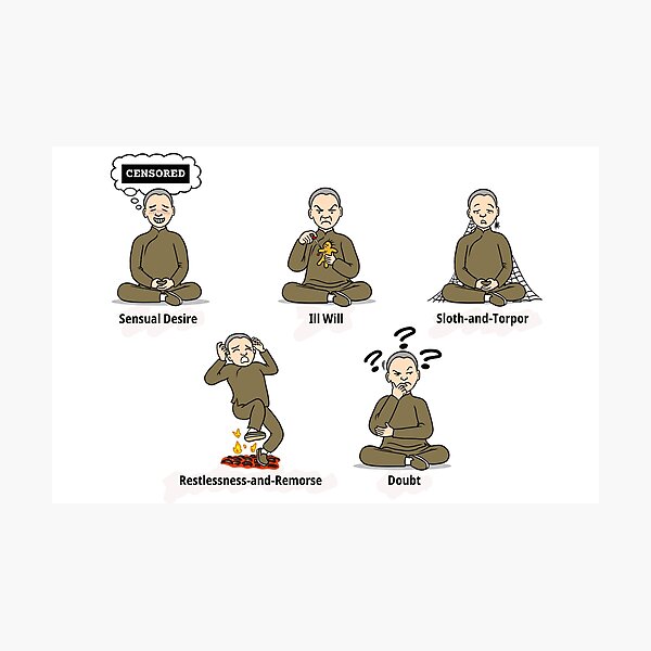 Item preview, The Five Hindrances: Obstacles on the Path to Clarity designed and sold by Buddhism.net.