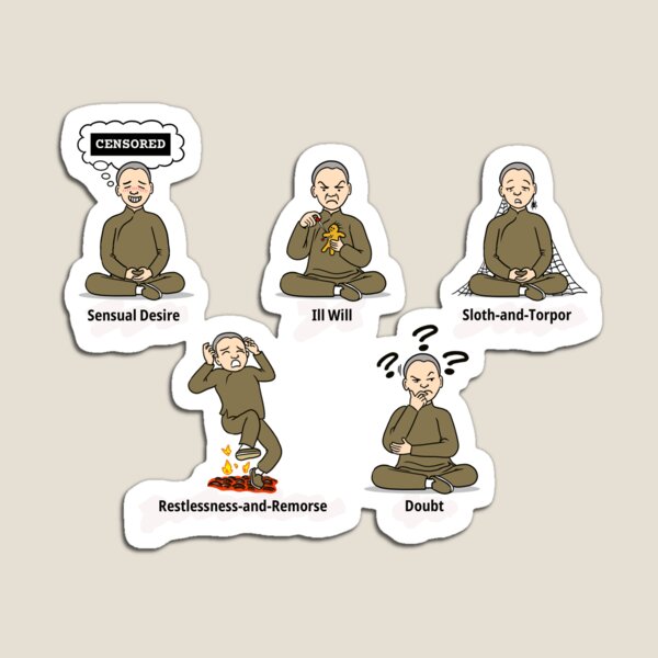 Item preview, The Five Hindrances: Obstacles on the Path to Clarity designed and sold by Buddhism.net.